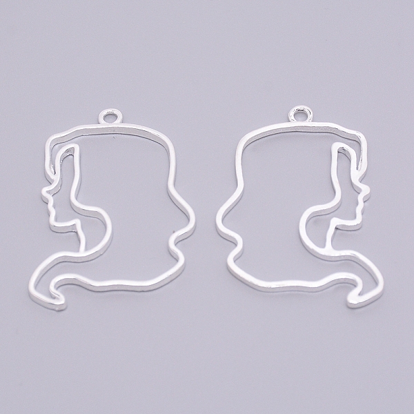 

PandaHall Alloy Open Back Bezel Pendants, For DIY UV Resin, Epoxy Resin, Virgo, Silver, 49x33x2.5mm, Hole: 2.5mm Alloy Constellation