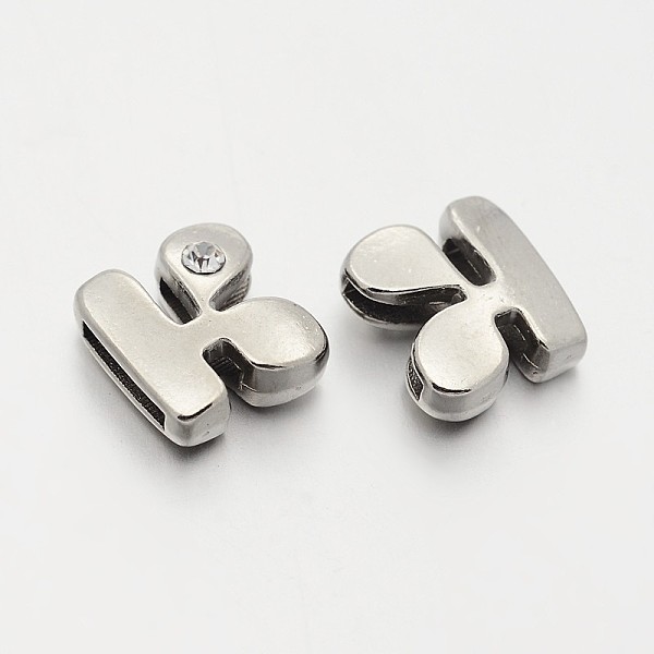 

PandaHall Letter Slider Beads for Watch Band Bracelet Making, Platinum Plated Alloy Crystal Rhinestone Slide Charms, Cadmium Free & Nickel..., Clear