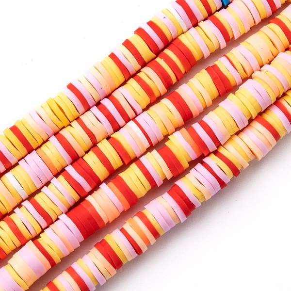 

PandaHall Handmade Polymer Clay Beads Strands, for DIY Jewelry Crafts Supplies, Heishi Beads, Disc/Flat Round, Pink, 6x0.5~1mm, Hole: 1.8mm...
