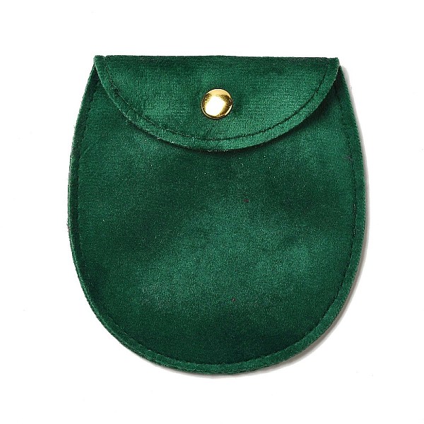 

PandaHall Velvet Jewelry Storage Pouches, Oval Jewelry Bags with Golden Tone Snap Fastener, for Earring, Rings Storage, Green, 9.8x9x0.8cm...