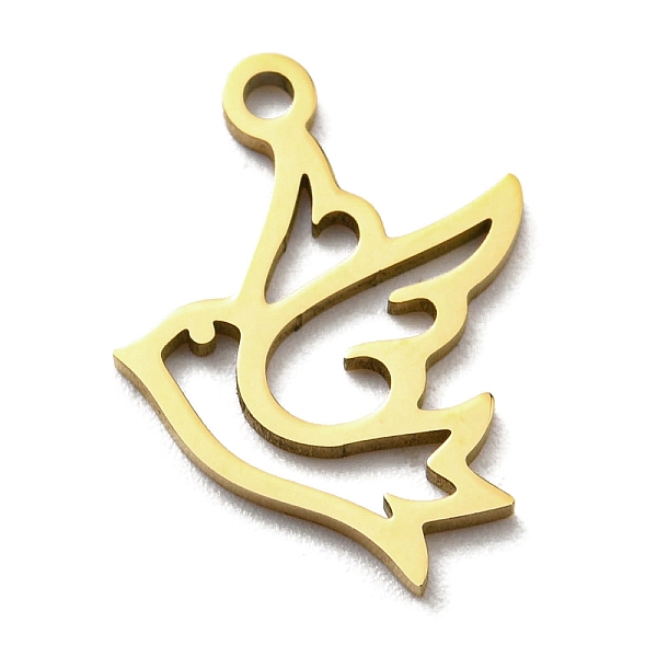 

PandaHall Ion Plating(IP) 316L Surgical Stainless Steel Pendants, Laser Cut, Bird Charm, Real 18K Gold Plated, 17x13x1mm, Hole: 1.4mm 316L...