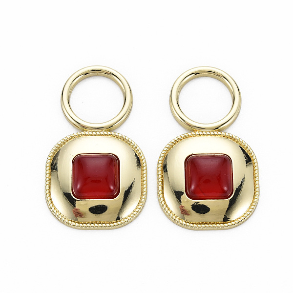 

PandaHall Rack Plating Alloy Pendants, with Resin, Light Gold, Cadmium Free & Nickel Free & Lead Free, Rectangle, Mixed Color, 40.5x24x7mm..., Multicolor