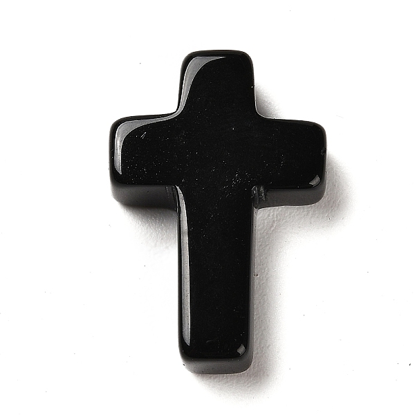 

PandaHall Natural Obsidian Pendants, Religion Corss Charms, 26~26.5x17.5~18x6~6.5mm, Hole: 1.6mm Obsidian Cross