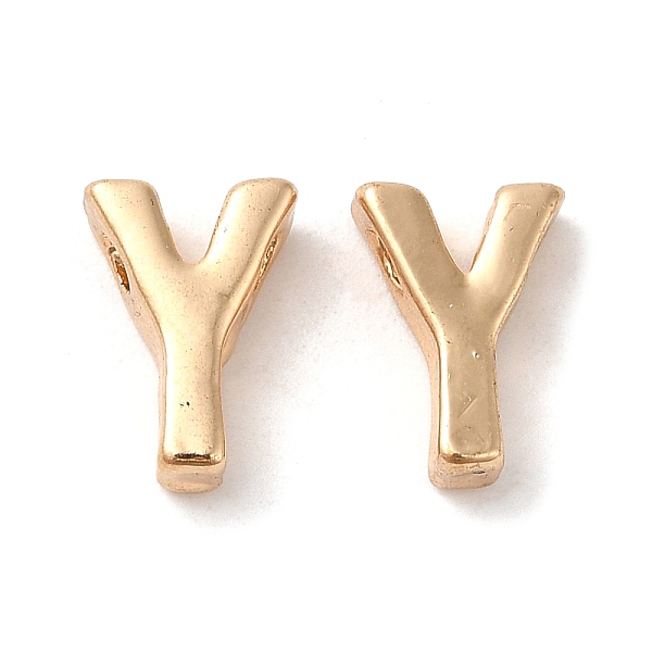 

PandaHall Golden Plated Alloy Beads, Initial Letter, Letter.Y, 10x3mm, Hole: 1.8mm Alloy Letter Y