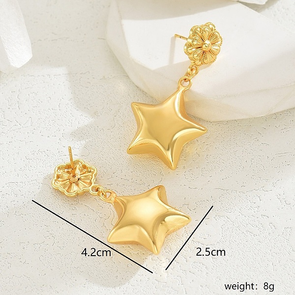 

PandaHall Luxurious Gold Earrings with Elegant Star and Heart Design Brass