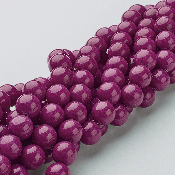 

PandaHall Natural Mashan Jade Round Beads Strands, Dyed, Medium Violet Red, 10mm, Hole: 1mm, about 41pcs/strand, 15.7 inch Mashan Jade Round...