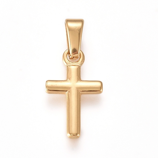 

PandaHall 304 Stainless Steel Pendants, Cross, for Easter, Golden, 16x9x1.5mm, Hole: 5.5x2.5mm 304 Stainless Steel Cross