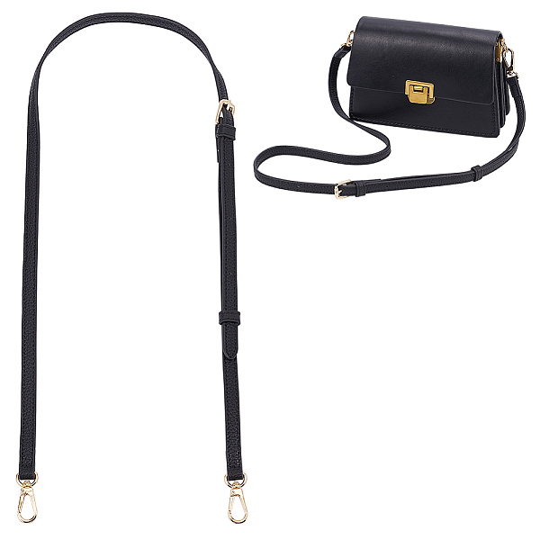

PandaHall WADORN Microfiber Purse Leather Strap, 35.63-48.03 Inch Cross Body Bag Strap Replacement Shoulder Bag Strap Chain Strap for Bag..., Black
