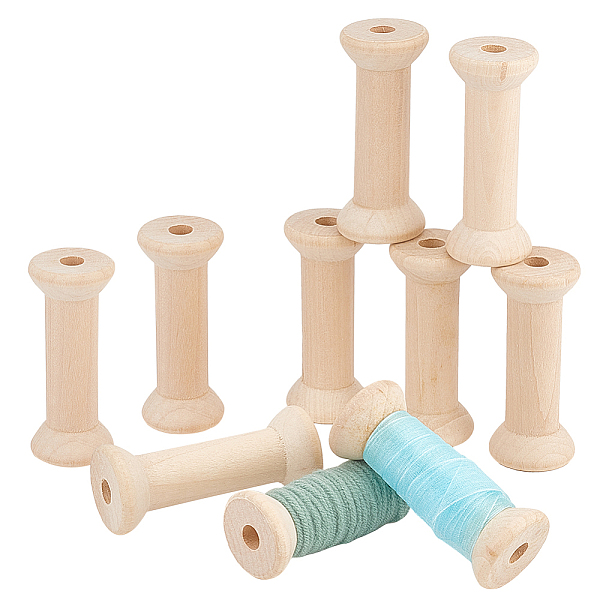 

PandaHall Wood Bobbins, Thread Cord Bobbin for Sewing, Floral White, 79.5x34mm, Hole: 10mm Wood Column