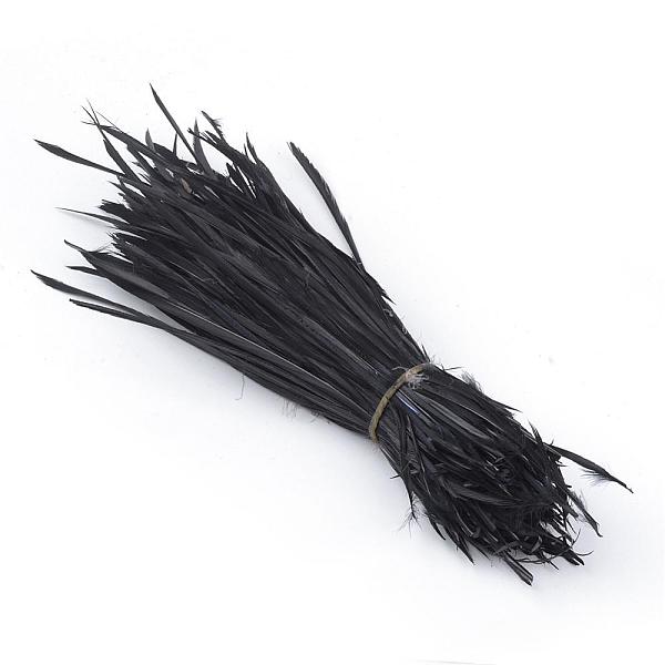 

PandaHall Goose feather Costume Accessories, Dyed, Black, 80~250x3~5mm, about 200pcs/bundle Feather Feather Black