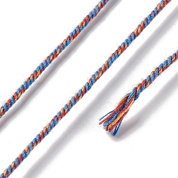 

PandaHall Polyester Twisted Cord, Round, for DIY Jewelry Making, Dodger Blue, 1mm, about 49.21 Yards(45m)/Roll Polyester