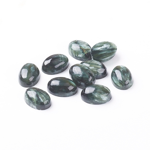 

PandaHall Natural Seraphinite Cabochons, Oval, 14x10x5~5.5mm Seraphinite Oval