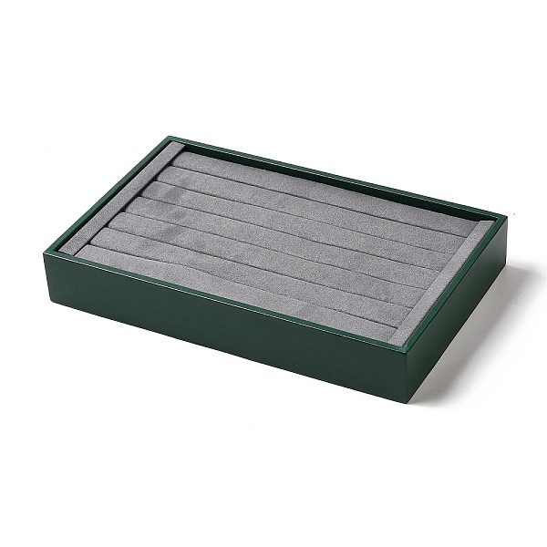 

PandaHall 6-Slot Rectangle PU Leather Rings Display Trays with Gray Velvet Inside, Jewelry Organizer Holder for Finger Rings Storage, Green...