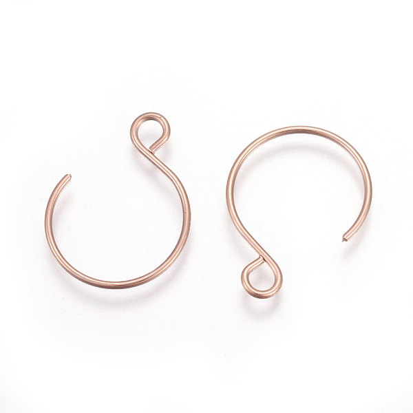 

PandaHall Ion Plating(IP) 304 Stainless Steel Earring Hooks, with Horizontal Loop, Rose Gold, 19x15mm, Hole: 2mm, 20 Gauge, Pin: 0.8mm 304...