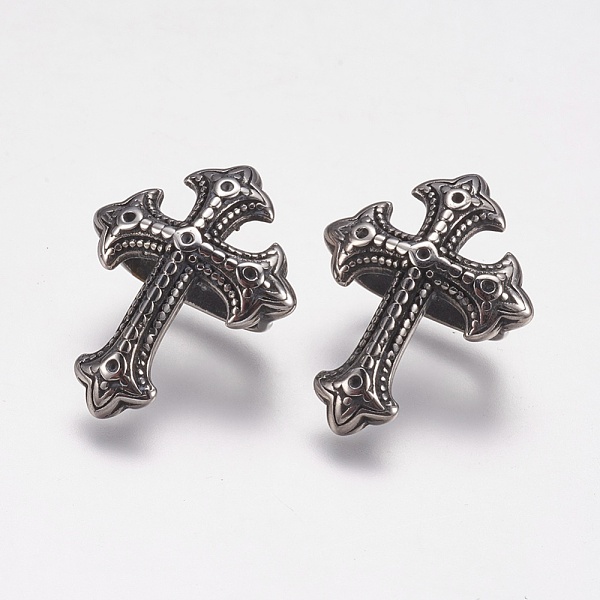 

PandaHall 304 Stainless Steel Slide Charms, Cross, Antique Silver, 23x18x10mm, Hole: 5x12mm 304 Stainless Steel Cross
