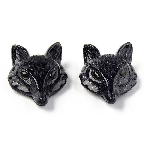 

PandaHall Synthetic Blue Goldstone Pendants, Top Drilled Beads, with Black Onyx Eye, Fox Head, 41x29.5~30.5x13~14.5mm, Hole: 1.6mm Blue...