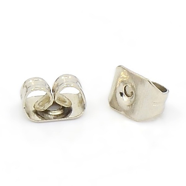 

PandaHall Iron Friction Ear Nuts, Platinum, 5x3.5mm, Hole: 0.7~0.9mm Iron