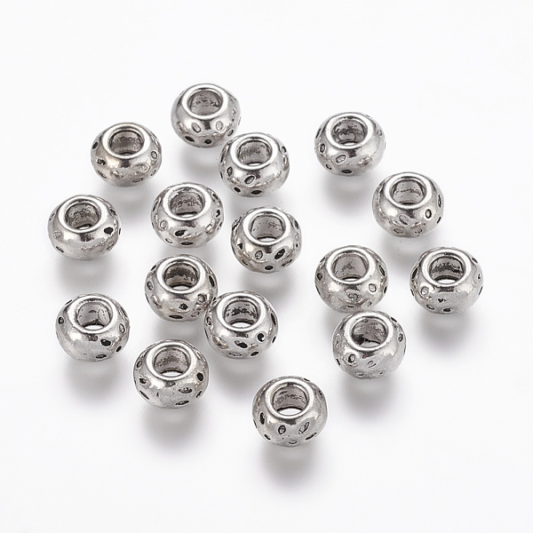 

PandaHall Tibetan Style Alloy Beads, Barrel, Lead Free, Cadmium Free and Nickel Free, Barrel, Antique Silver, about 5mm long, 8mm wide, hole...