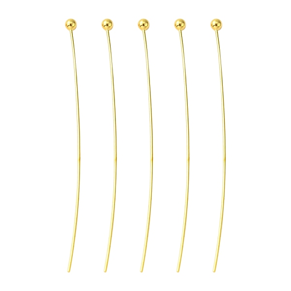 

PandaHall Brass Ball Head Pin, Golden, 45x0.5mm, 24 Gauge, Head: 1.8mm Brass