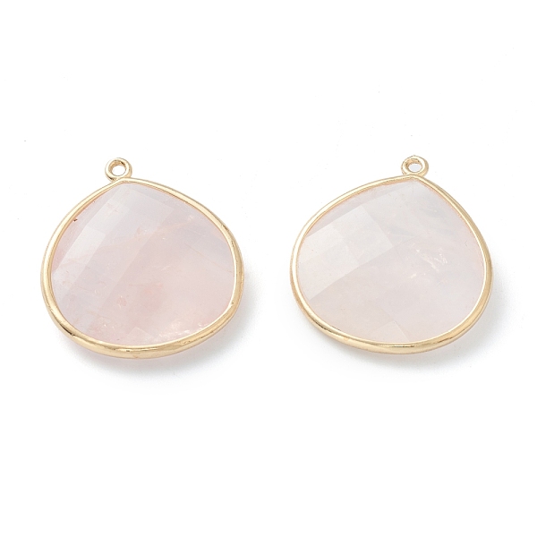 

PandaHall Natural Rose Quartz Pendants, with Golden Brass Edge, Faceted, Teardrop, 28x25x6mm, Hole: 1.6mm Rose Quartz Teardrop