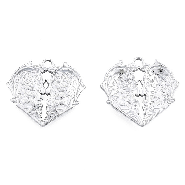 

PandaHall 201 Stainless Steel Pendants, Heart with Human Head, Stainless Steel Color, 25x26.5x3mm, Hole: 2.5mm 201 Stainless Steel Heart