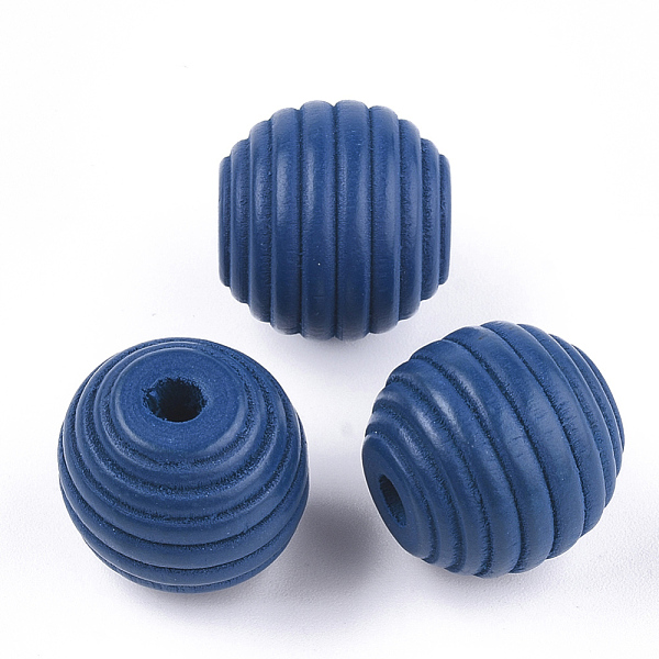 

PandaHall Painted Natural Wood Beehive Beads, Round, Marine Blue, 18x17mm, Hole: 3.5~4mm Schima Wood Round Blue