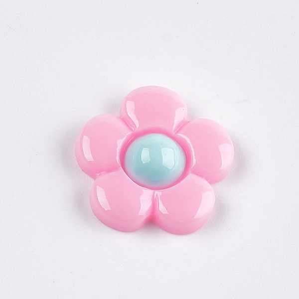 

PandaHall Resin Cabochons, Flower, Hot Pink, 20x20~21x5~6mm Resin Flower Pink
