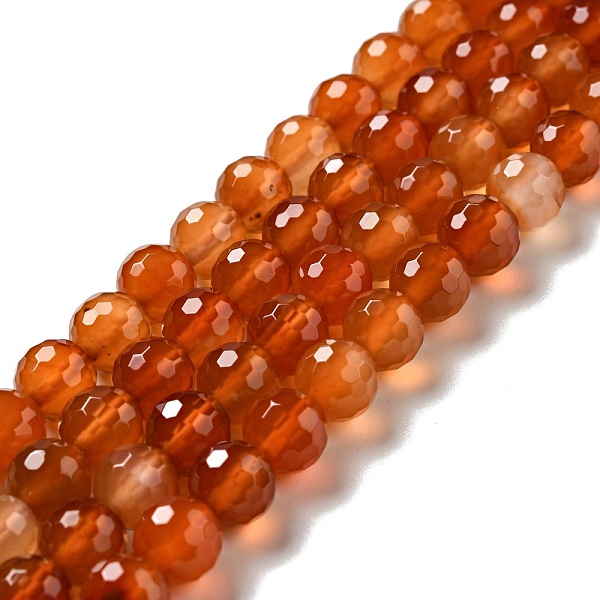 

PandaHall Natural Carnelian Beads Strands, Faceted(128 Facets), Round, 8.5mm, Hole: 1mm, about 45pcs/strand, 14.96 inch(38cm) Carnelian...