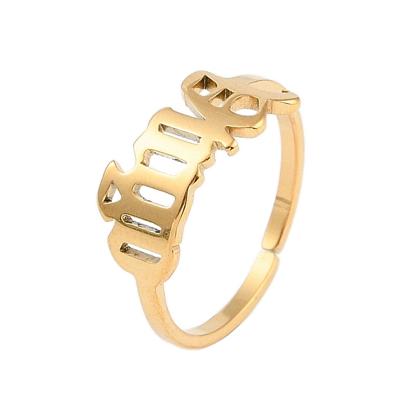 

PandaHall Ion Plating(IP) 304 Stainless Steel Constellation Open Cuff Ring for Women, Real 18K Gold Plated, Virgo, 9.4mm, Inner Diameter...