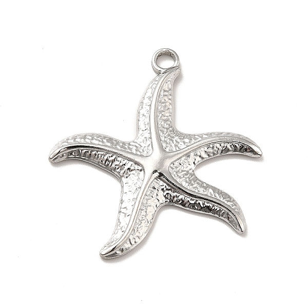 

PandaHall 304 Stainless Steel Pendants, Starfish Charms, Stainless Steel Color, 37x35x3mm, Hole: 3mm 304 Stainless Steel Starfish