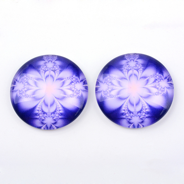 

PandaHall Glass Cabochons, Half Round/Dome, Kaleidoscope Pattern, Mixed Color, 12x4mm Glass Half Round Multicolor