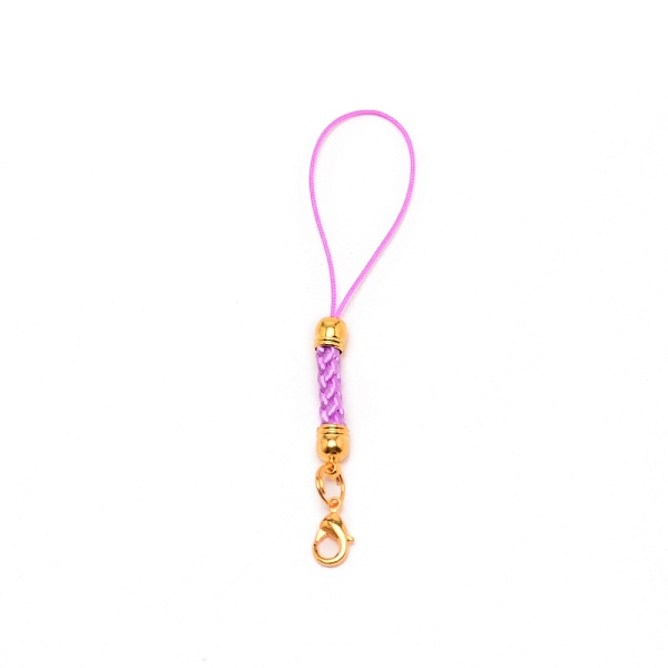

PandaHall Polyester Cord Mobile Straps, with Golden Iron Findings, Violet, 88mm Polyester Purple