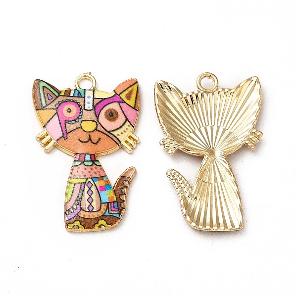 

PandaHall Alloy Enamel Pendants, Cadmium Free & Nickel Free & Lead Free, Golden, Cat Charms, Dark Orange, 30x19.5x2.5mm, Hole: 2.2mm...