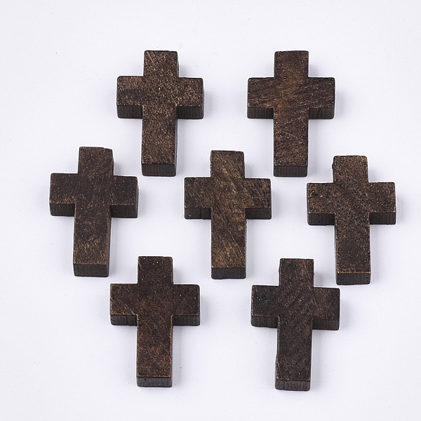 

PandaHall Wooden Pendants, Dyed, Cross, Coconut Brown, 21~22x14~15x4~5mm, Hole: 1.8mm Wood Cross Brown