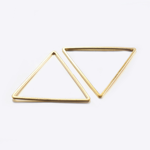 

PandaHall Brass Linking Rings, Plated, Triangle, Golden, 23.5x27x0.8mm, Inner Diameter: 22x24mm Brass Triangle