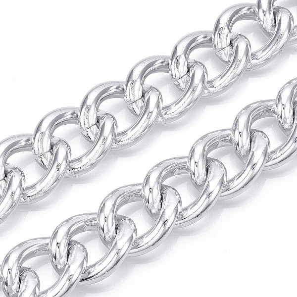 

PandaHall Aluminum Curb Chains, Unwelded, Silver, 23.5x18.5x4.5mm Aluminum