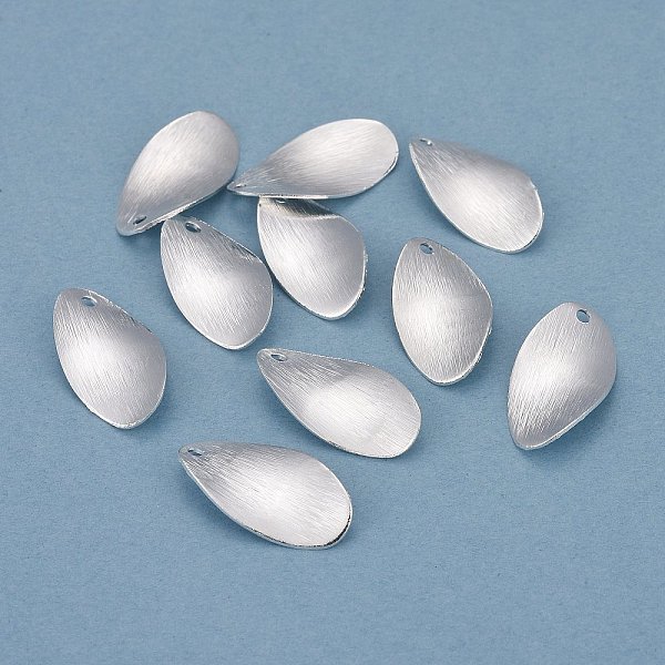 

PandaHall Brass Charms, Oval, 925 Sterling Silver Plated, 18x9x1mm, Hole: 1.2mm Brass Oval
