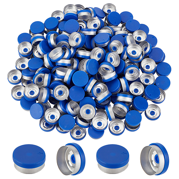 

PandaHall OLYCRAFT 200pcs 19.5mm Plastic Aluminum Flip Caps Blue Flip Top Caps and Stoppers Flat Round Aluminum Alloy Cap Black Flip Top...