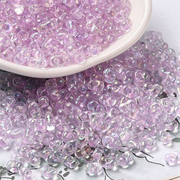 

PandaHall Glass Seed Beads, Peanut, Plum, 5.5~6x3~3.5x3mm, Hole: 1~1.2mm, about 4000pcs/pound Glass Peanut Purple