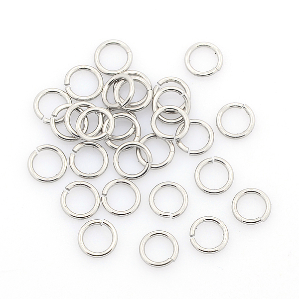 

PandaHall 304 Stainless Steel Open Jump Rings, Stainless Steel Color, 5x0.9mm, Inner Diameter: 3.2mm, about 2000pcs/bag 304 Stainless Steel