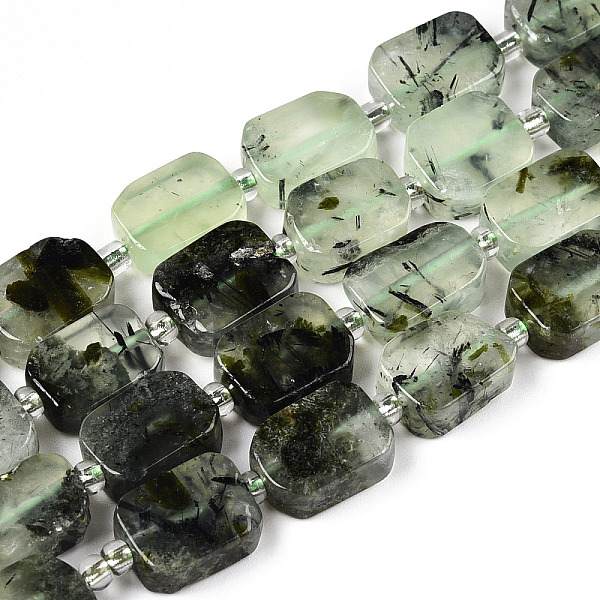 

PandaHall Natural Prehnite Beads Strands, with Seed Beads, Rectangle, 11~12.5x7.5~9.5x4.5~5.5mm, Hole: 0.9mm, seed beads: 3x3x2, hole: 0.8mm...