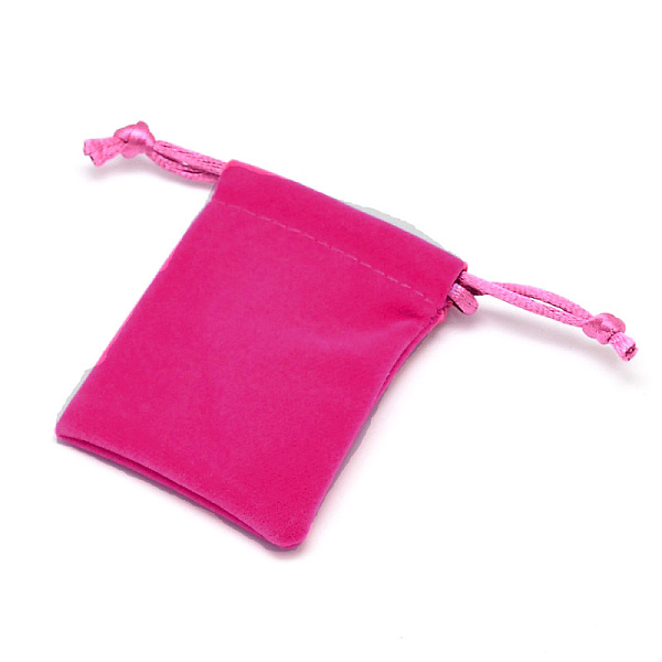 

PandaHall Rectangle Velvet Cloth Gift Bags, Jewelry Packing Drawable Pouches, Deep Pink, 7x5.3cm Cloth Pink