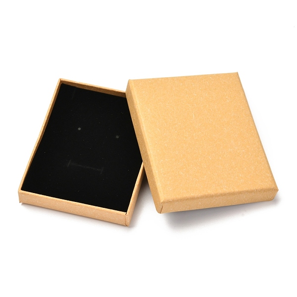 

PandaHall Rectangle Kraft Paper Ring Box, Snap Cover, with Sponge Mat, Jewelry Box, Gold, 9.7x7.7x1.7cm, Inner Size: 90x70mm Paper Rectangle...
