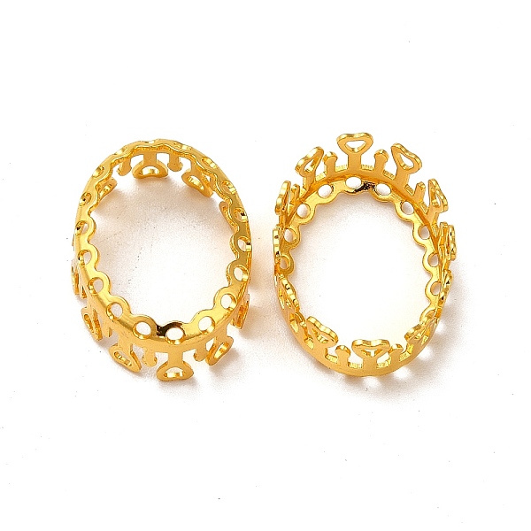 

PandaHall Brass Cabochon Settings, Open Back Bezel, Hollow Oval with Heart, Golden, Tray: 14x19mm, 20x14.5x7mm Brass Oval