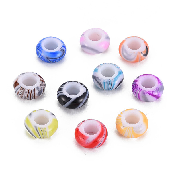 

PandaHall Opaque Acrylic European Beads, Large Hole Beads, Rondelle, Mixed Color, 11x5.5mm, Hole: 5mm, about 1330pcs/500g Acrylic Rondelle..., Multicolor