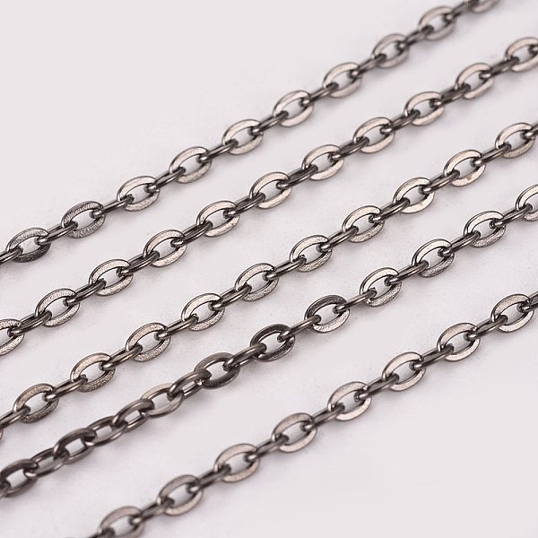 

PandaHall Iron Cable Chains, Unwelded, with Card Paper, Gunmetal, Link: 3x2mm, about 32.8 Feet(10m)/card Iron
