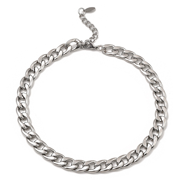 

PandaHall 304 Stainless Steel Cuban Link Chain Necklace, Stainless Steel Color, 16~16-1/8 inch(40.5~41cm) 304 Stainless Steel