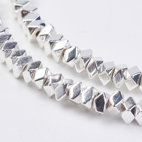 

PandaHall Non-magnetic Synthetic Hematite Beads Strands, Rondelle, Faceted, Silver Plated, 3x2mm, Hole: 1mm, about 210pcs/strand, 16.1 inch...