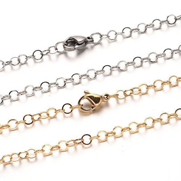 

PandaHall 304 Stainless Steel Cable Chain Necklaces, with Lobster Claw Clasps, Mixed Color, 29.5 inch(74.9cm)x3mm 304 Stainless Steel