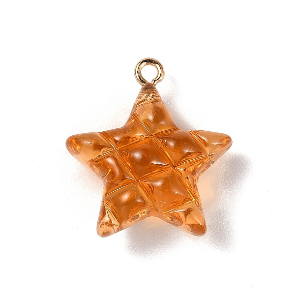 

PandaHall Transparent Resin Pendants, Star Charms with Light Gold Tone Alloy Loops, Chocolate, 23x20.5x9.5mm, Hole: 2mm Alloy+Resin Star..., Brown